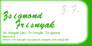 zsigmond frisnyak business card