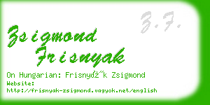 zsigmond frisnyak business card